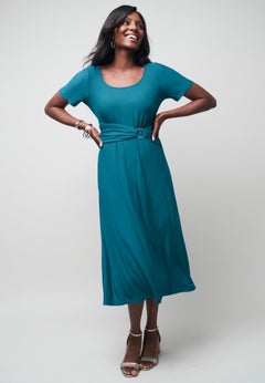 Buckle Midi Dress