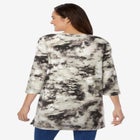 Three-Quarter Sleeve Notch-Neck Tunic image number null