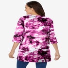 Three-Quarter Sleeve Notch-Neck Tunic image number null