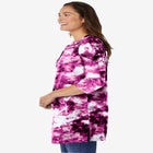 Three-Quarter Sleeve Notch-Neck Tunic image number null