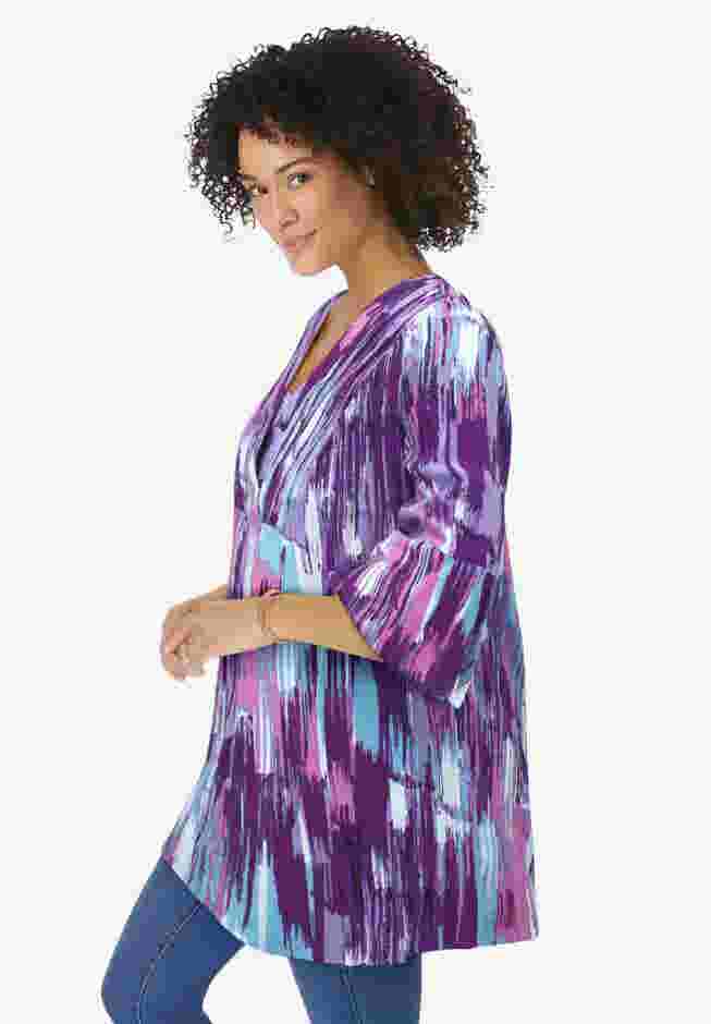 Bell-Sleeve V-Neck Tunic image number 2