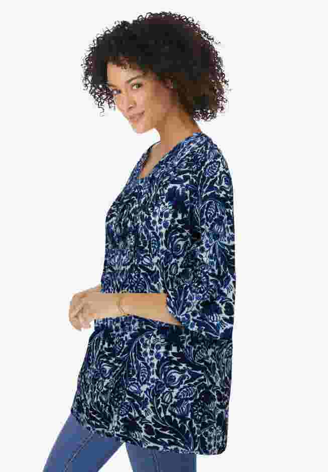 Bell-Sleeve V-Neck Tunic image number 2