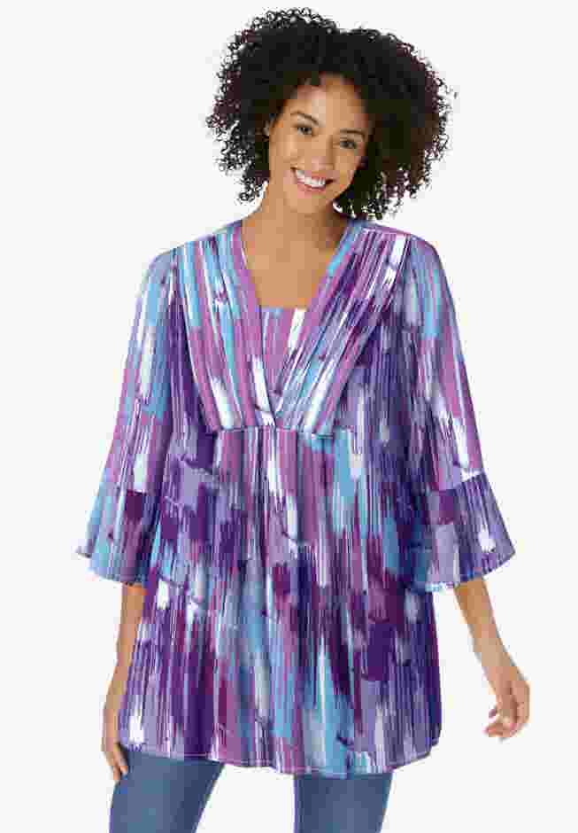 Bell-Sleeve V-Neck Tunic image number 0