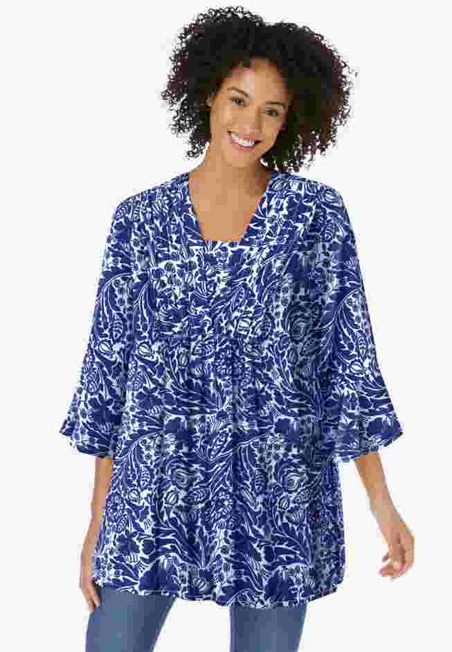 Bell-Sleeve V-Neck Tunic image number 0