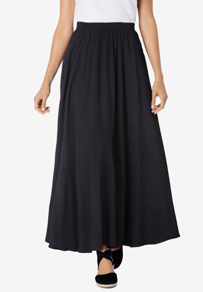 Pull-On Elastic Waist Soft Maxi Skirt image number 0