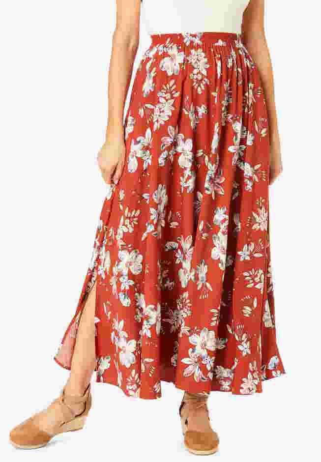 Pull-On Elastic Waist Soft Maxi Skirt image number 1