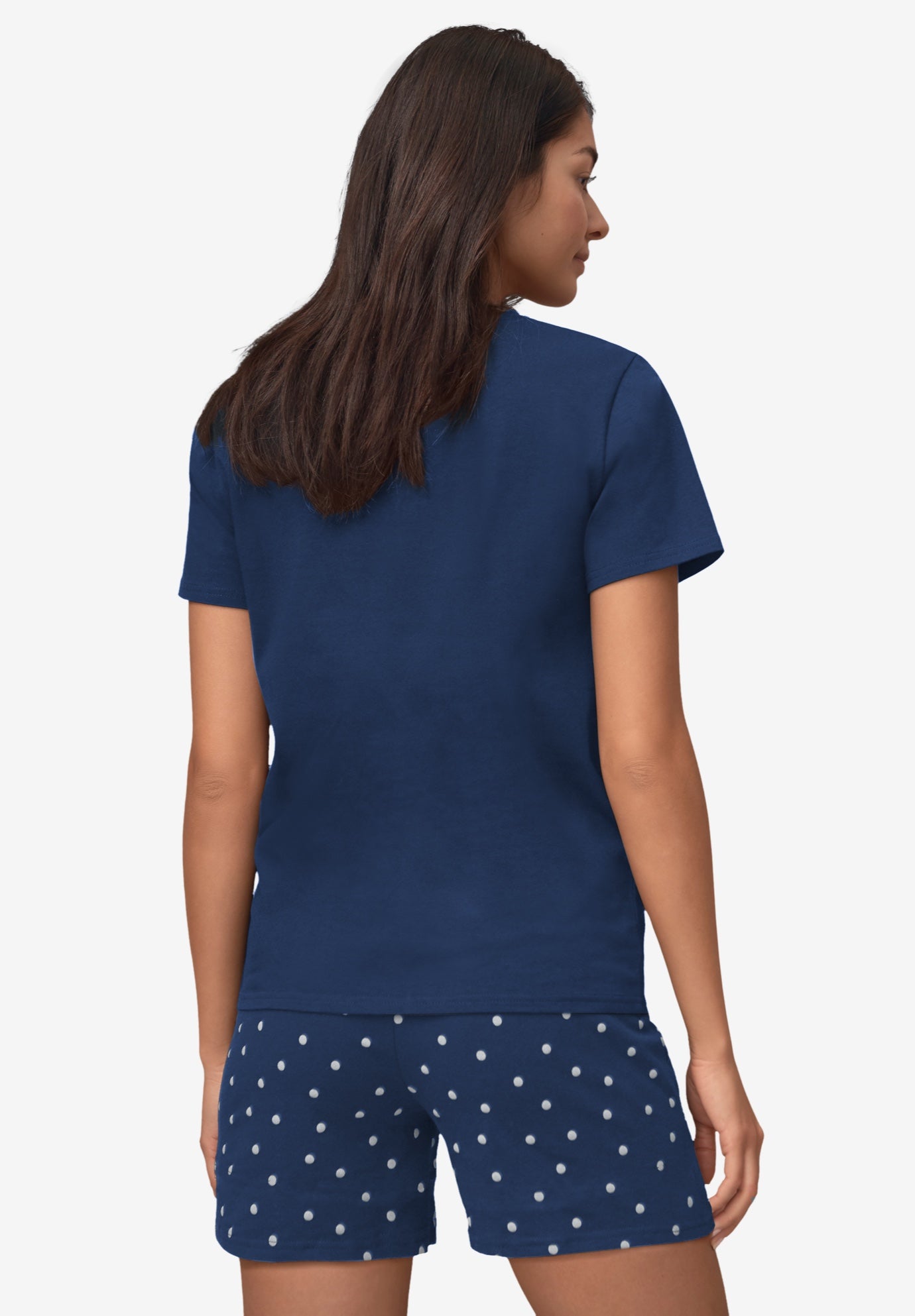 Stretch Cotton Spandex Jersey 2-Piece Short And Tee Sleep Set image number 1