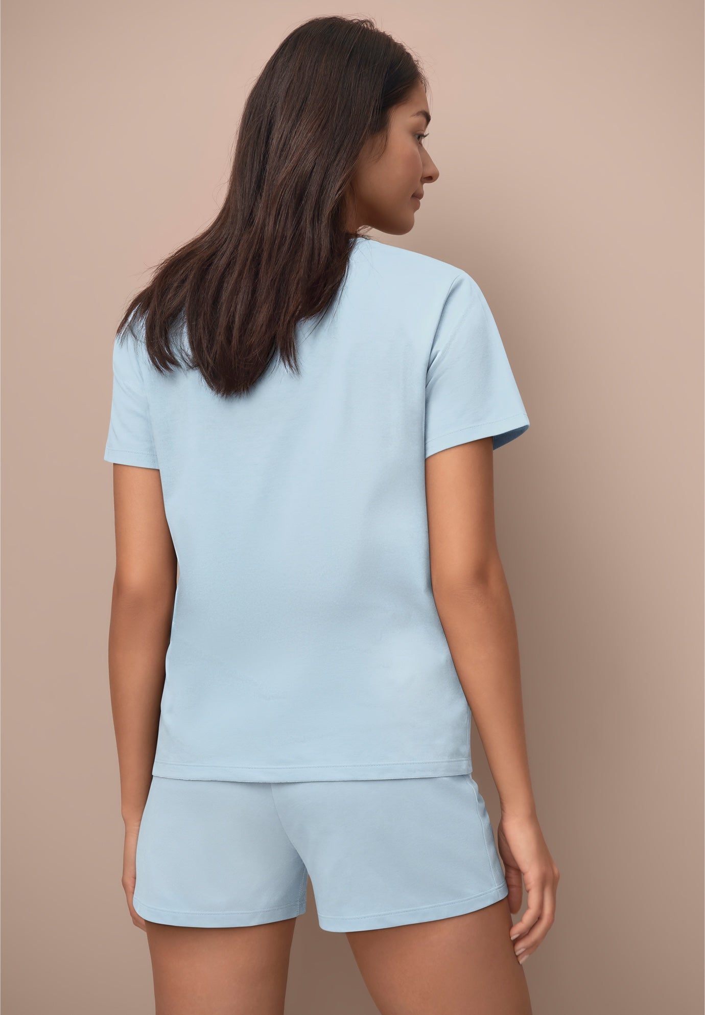 Stretch Cotton Spandex Jersey 2-Piece Short And Tee Sleep Set image number 1