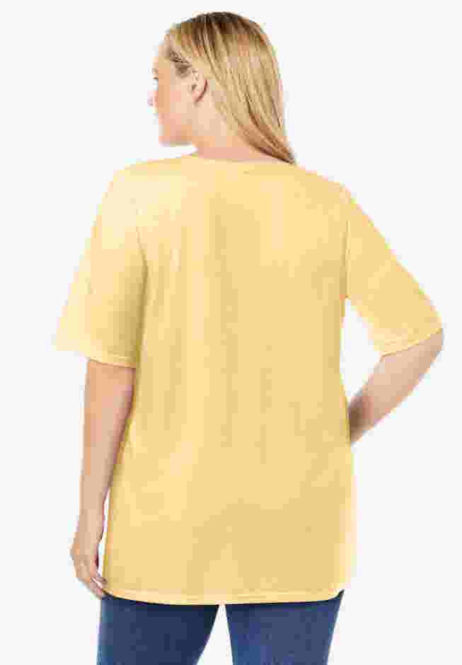 7-Day Layer-Look Elbow-Sleeve Tee image number 1