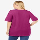 7-Day Layer-Look Elbow-Sleeve Tee image number null