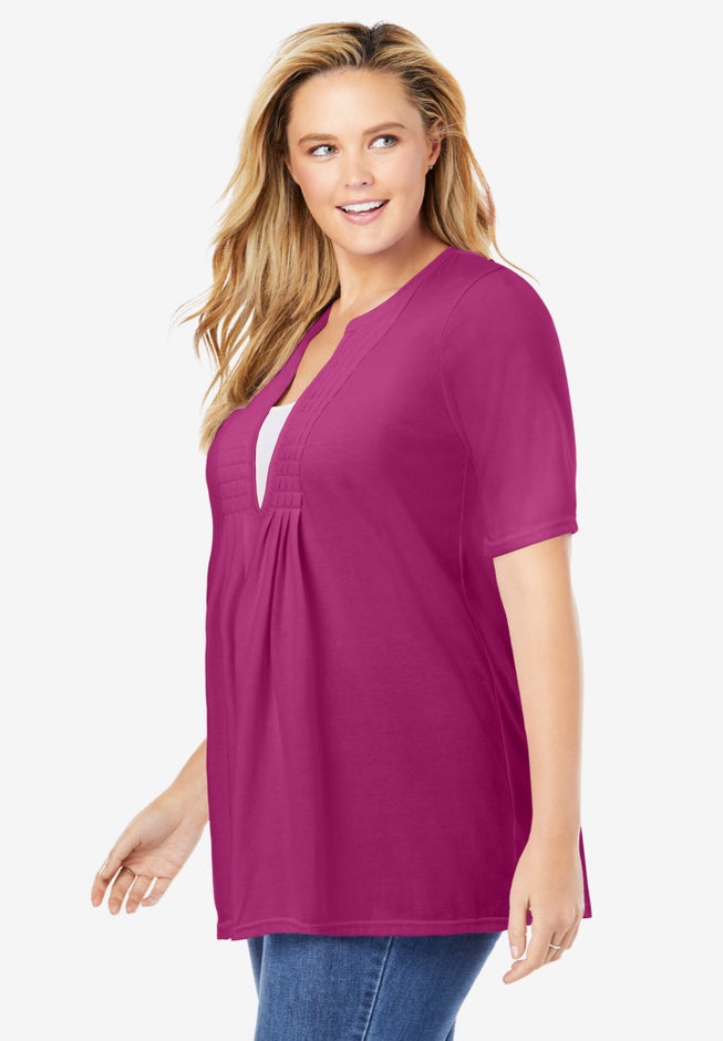 7-Day Layer-Look Elbow-Sleeve Tee image number 2