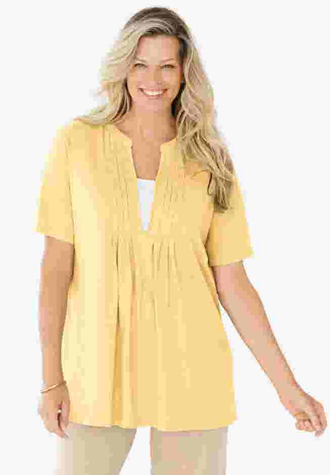 7-Day Layer-Look Elbow-Sleeve Tee image number 0