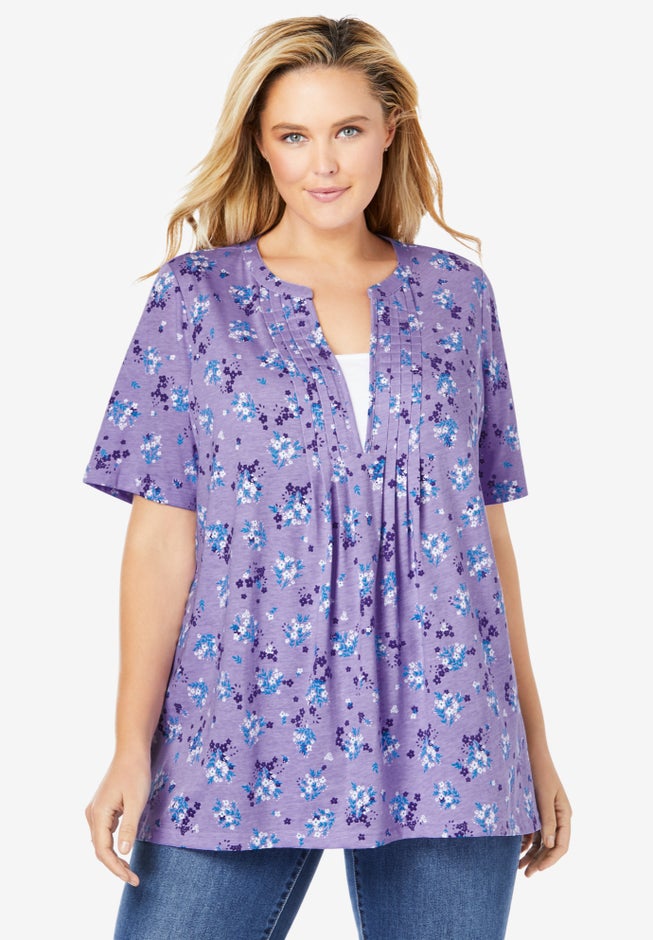 7-Day Layer-Look Elbow-Sleeve Tee image number 0