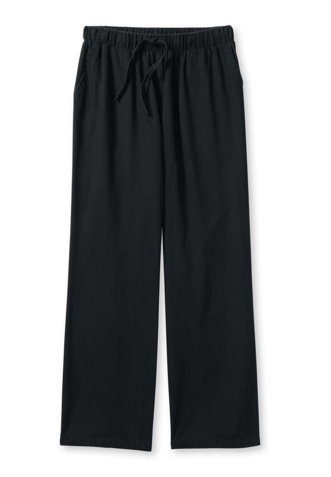 Wide-Leg Drawstring Denim Pants image number 1