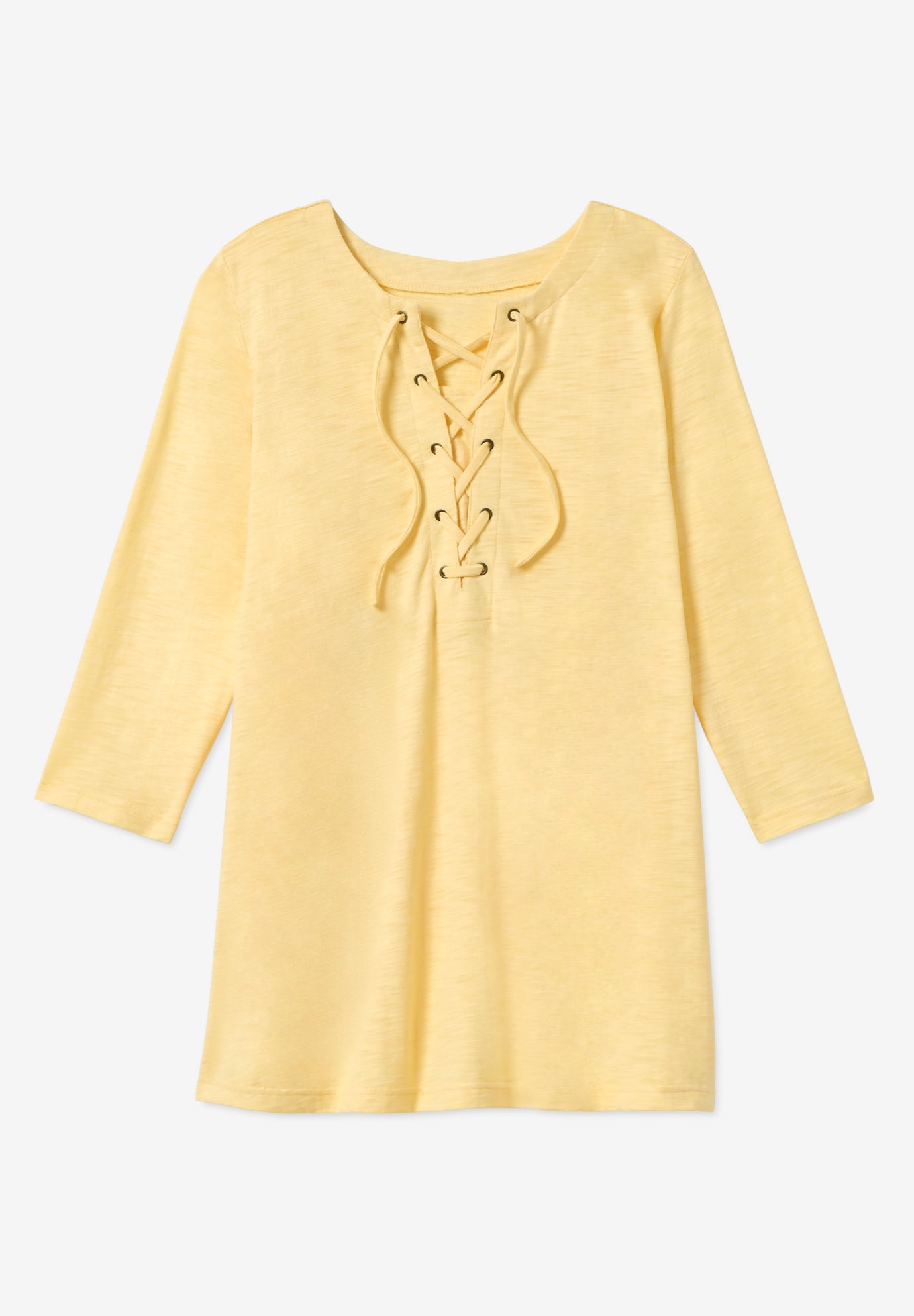 Lace-Up Three-Quarter Sleeve Tee image number 4