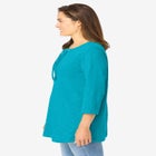 Lace-Up Three-Quarter Sleeve Tee image number null