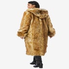 Plus Size Hooded Faux Fur Coat image number null