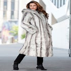 Plus Size Hooded Faux Fur Coat image number null