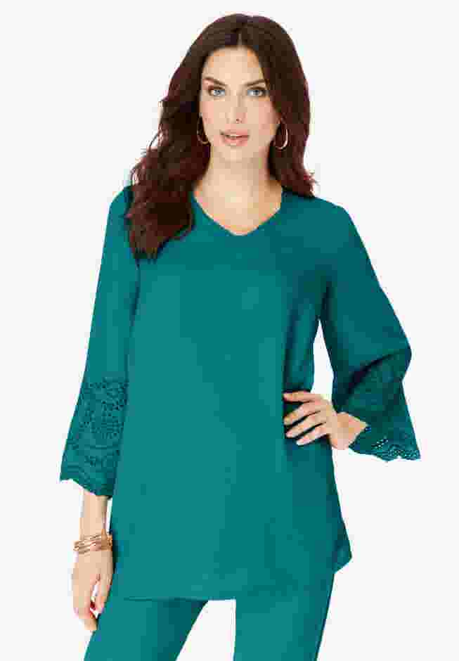 Eyelet Georgette Tunic image number 0