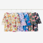 Crochet-Trim Three-Quarter Sleeve Tunic image number null