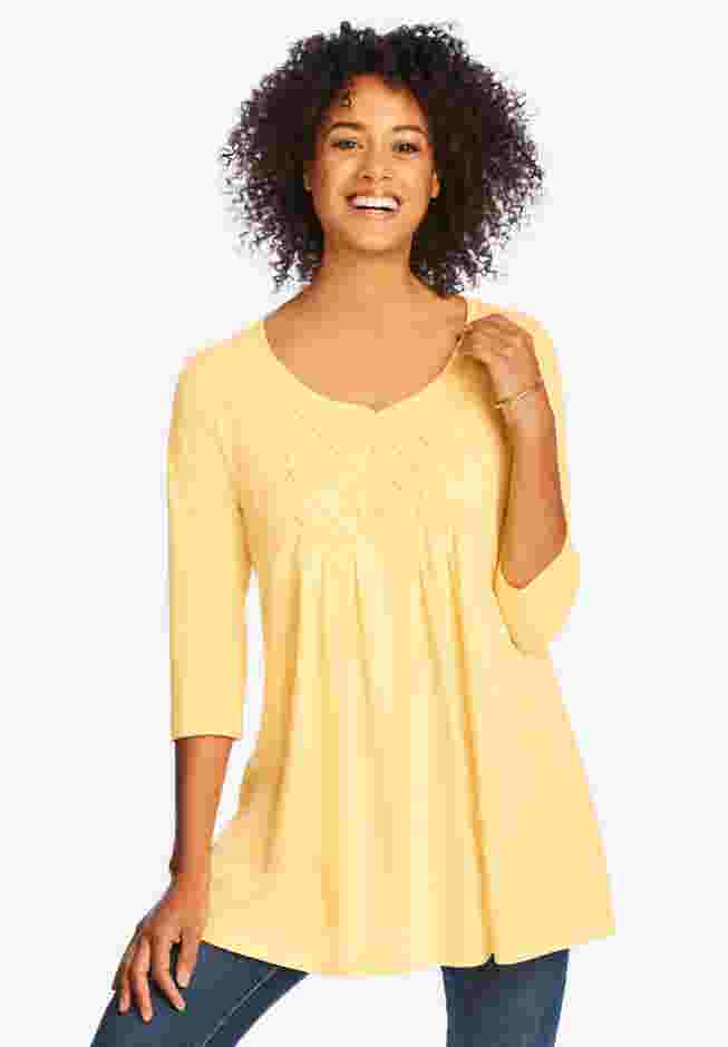 Smocked Henley Trapeze Tunic image number 0