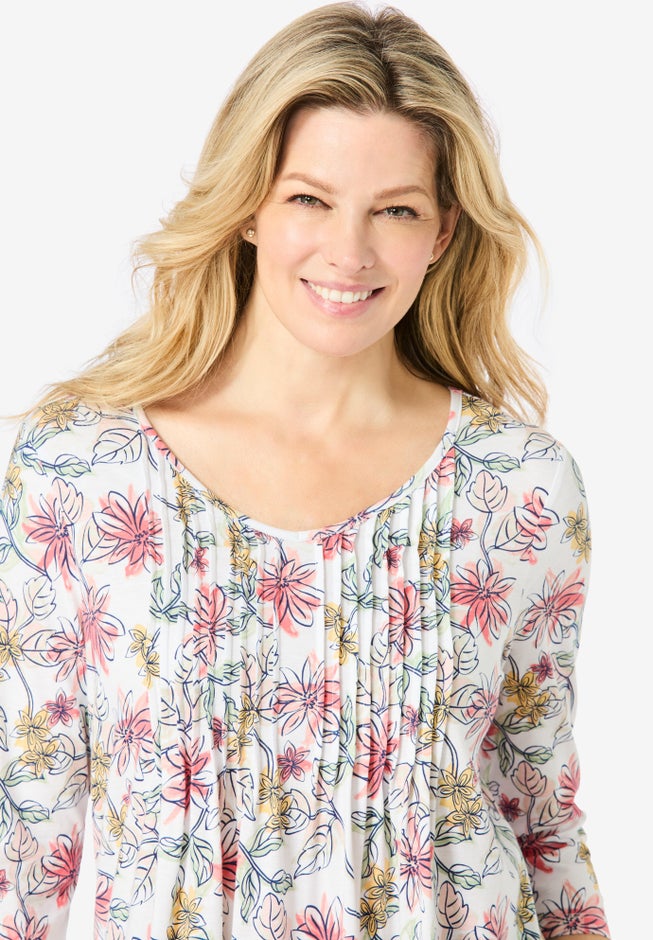 V-Neck Pintucked Tunic image number 3