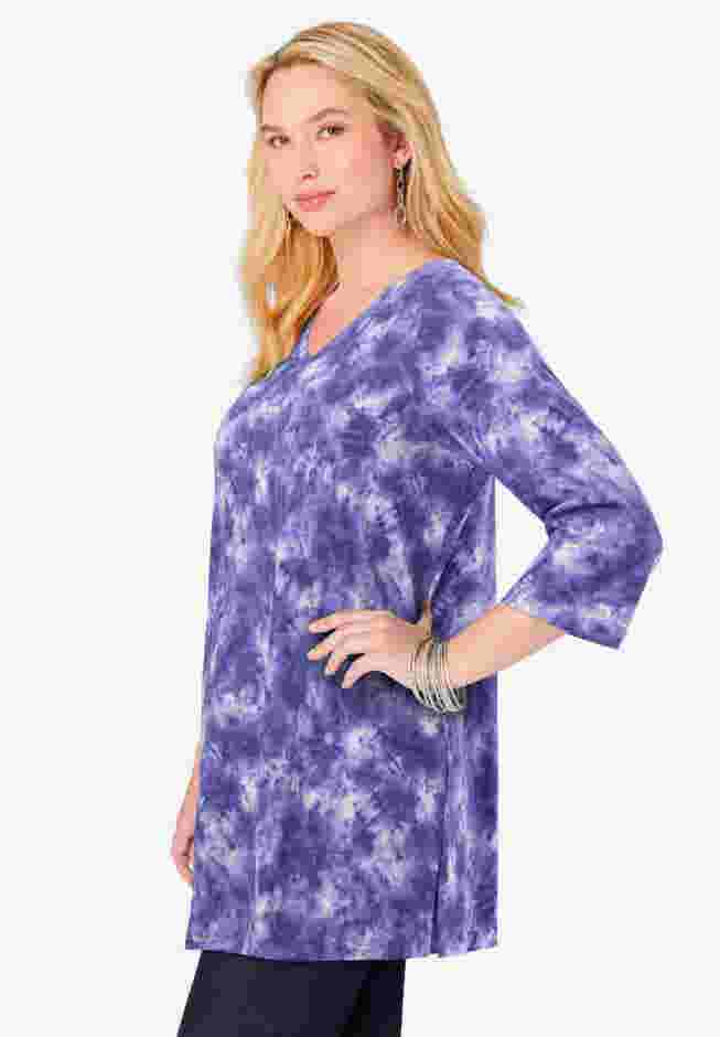 Perfect Printed Three-Quarter-Sleeve V-Neck Tunic image number 2