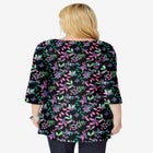 Perfect Printed Three-Quarter-Sleeve V-Neck Tunic image number null