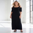 Plus Size Cold Shoulder Maxi Dress image number null