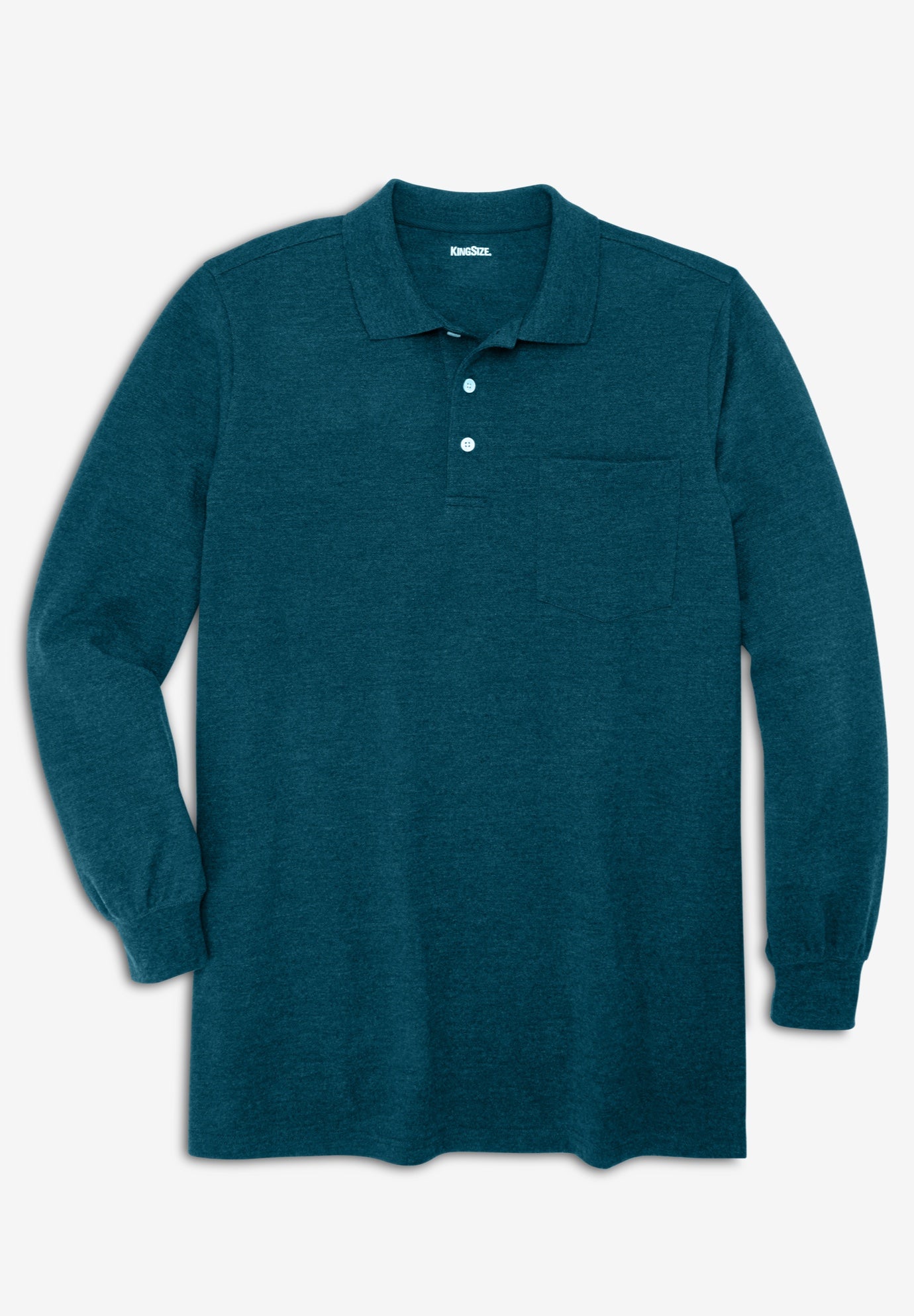 Longer-Length Long Sleeve Shrink-Less™ Cotton Polo image number 0