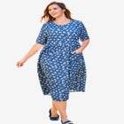 Short-Sleeve Denim Dress image number null