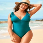 Tie Shoulder One Piece Swimsuit image number null