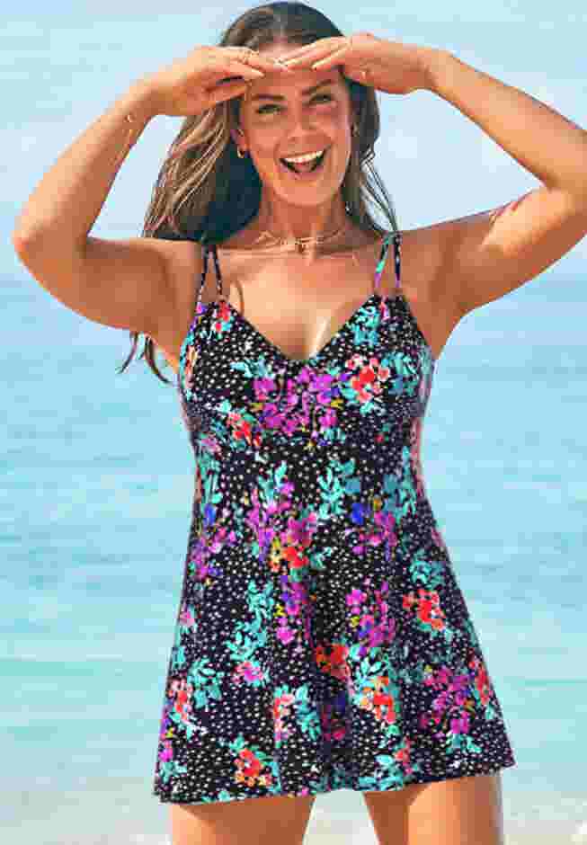 Loop Strap Two-Piece Swimdress image number 0