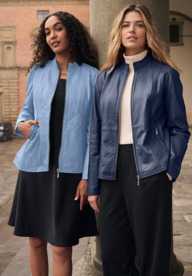 Zip Front Leather Jacket image number 1