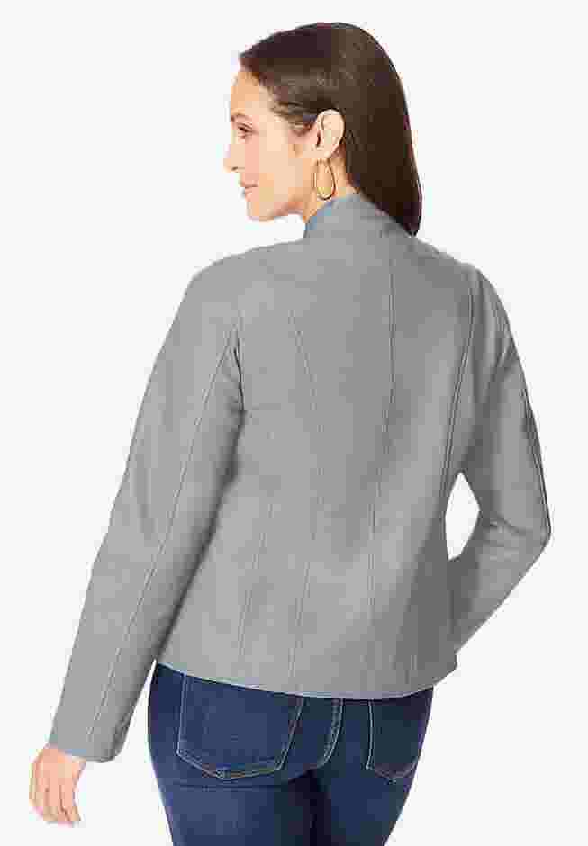 Zip Front Leather Jacket image number 1