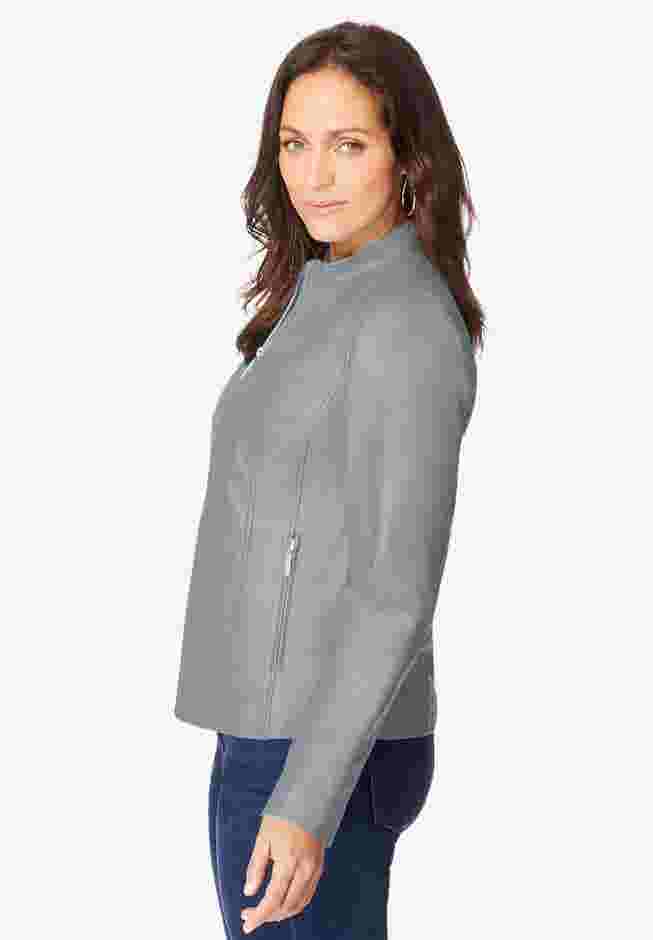 Zip Front Leather Jacket image number 2