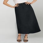 True Fit Stretch Denim Midi Skirt image number null