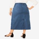 True Fit Stretch Denim Midi Skirt image number null