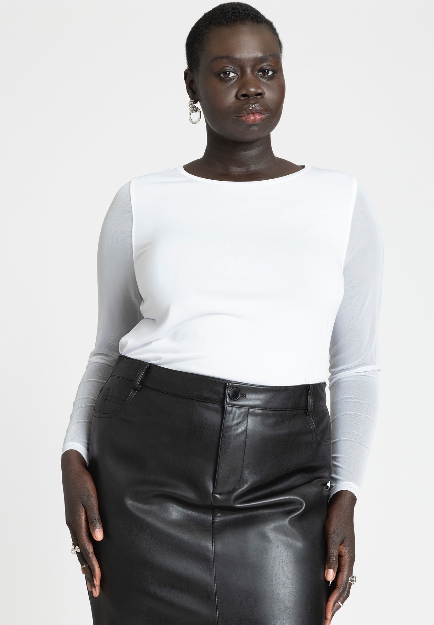 Sheer Sleeve Tee image number 0