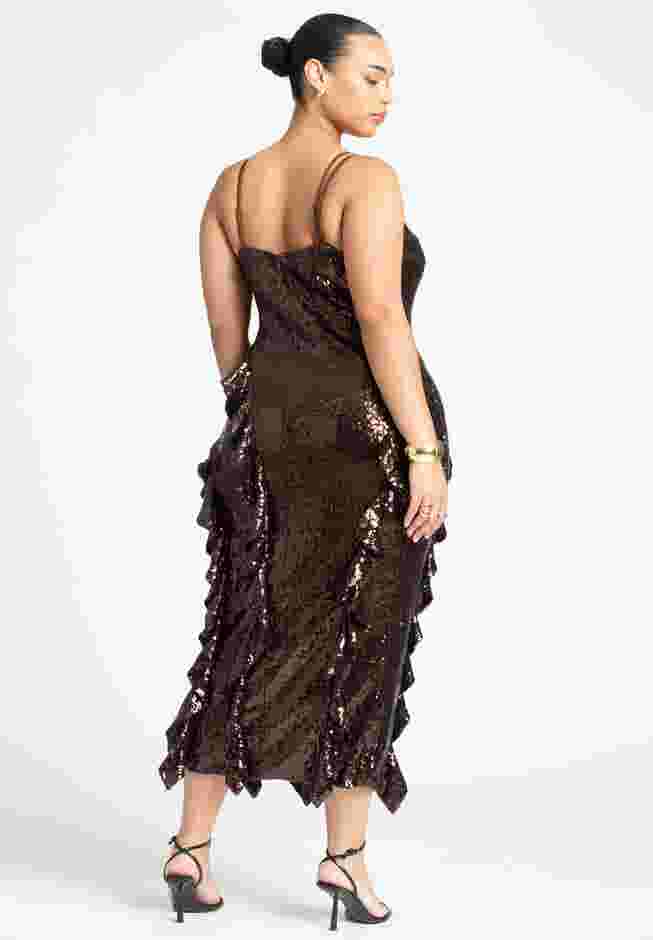 Sequin Dress With Ruffle image number 1
