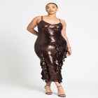 Sequin Dress With Ruffle image number null