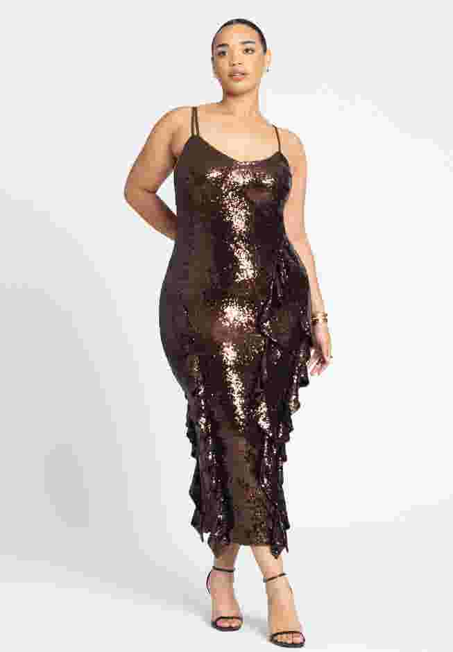 Sequin Dress With Ruffle image number 0