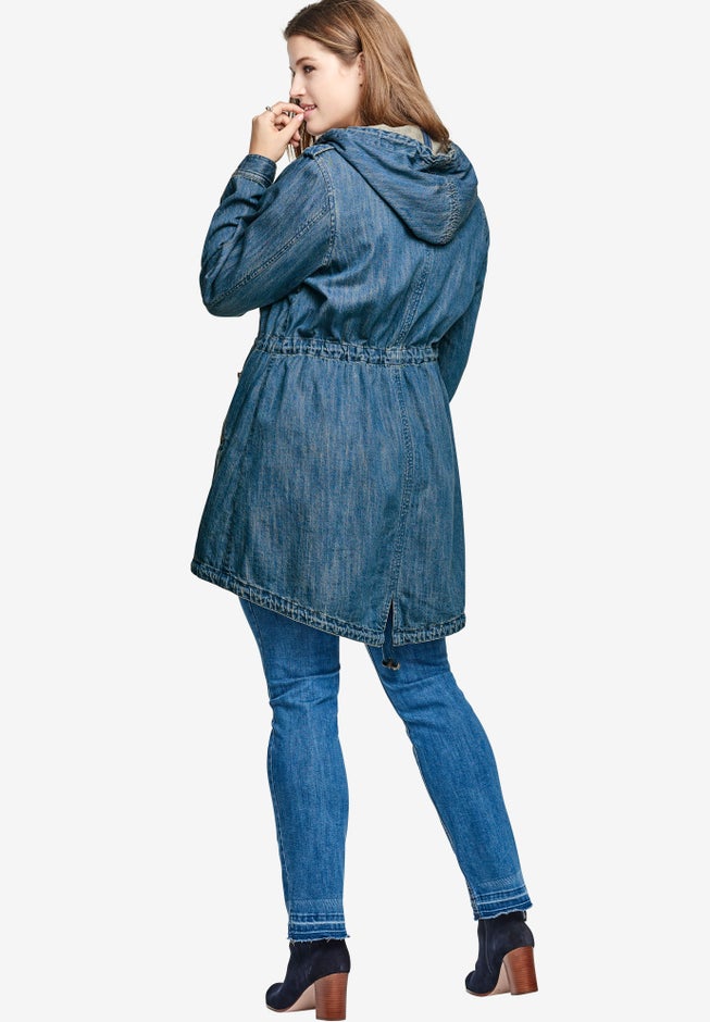Hooded Anorak Denim Jacket image number 1