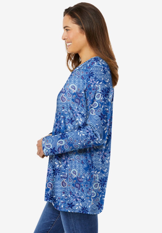 Perfect Printed Long-Sleeve Crewneck Tee image number 2