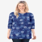 Perfect Printed Long-Sleeve Crewneck Tee image number 0