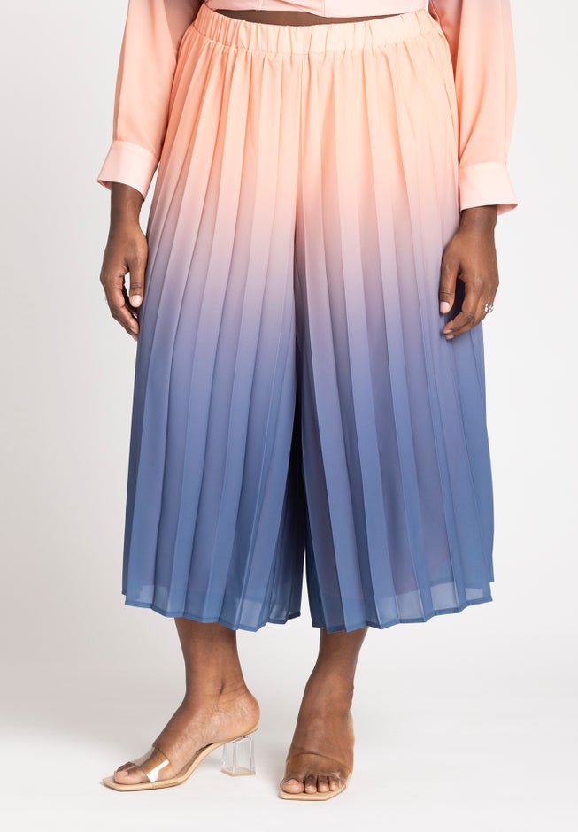 Pleated Ombre Cover-Up Culotte image number null