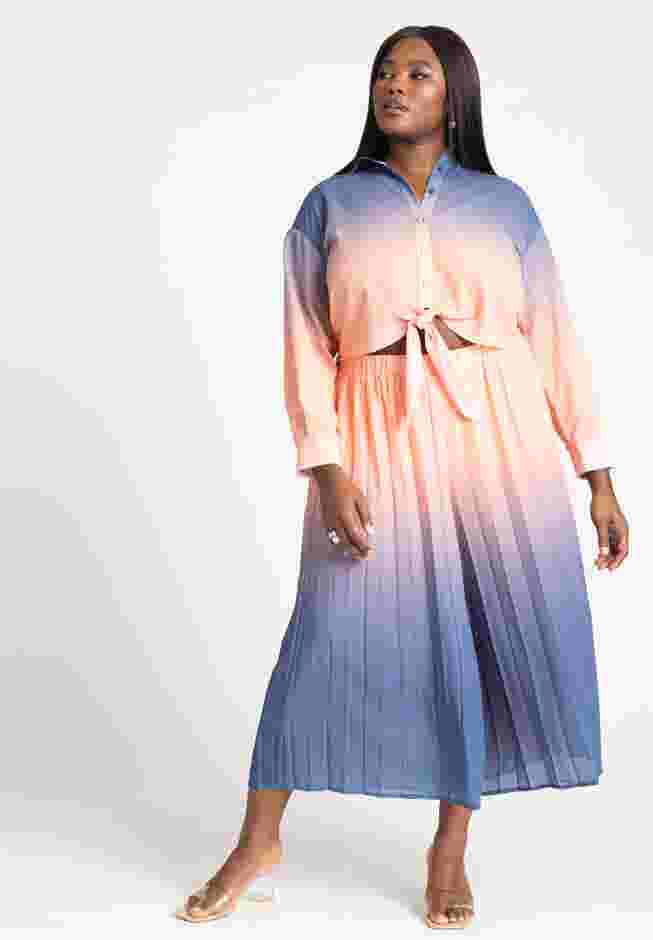 Pleated Ombre Cover-Up Culotte image number 0
