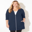 Cloud Knit French Terry Zip-Front Hoodie image number null