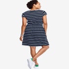 Cotton Jersey Knit Cinched-Waist Drawstring Midi Dress image number null