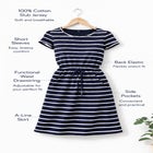 Cotton Jersey Knit Cinched-Waist Drawstring Midi Dress image number null